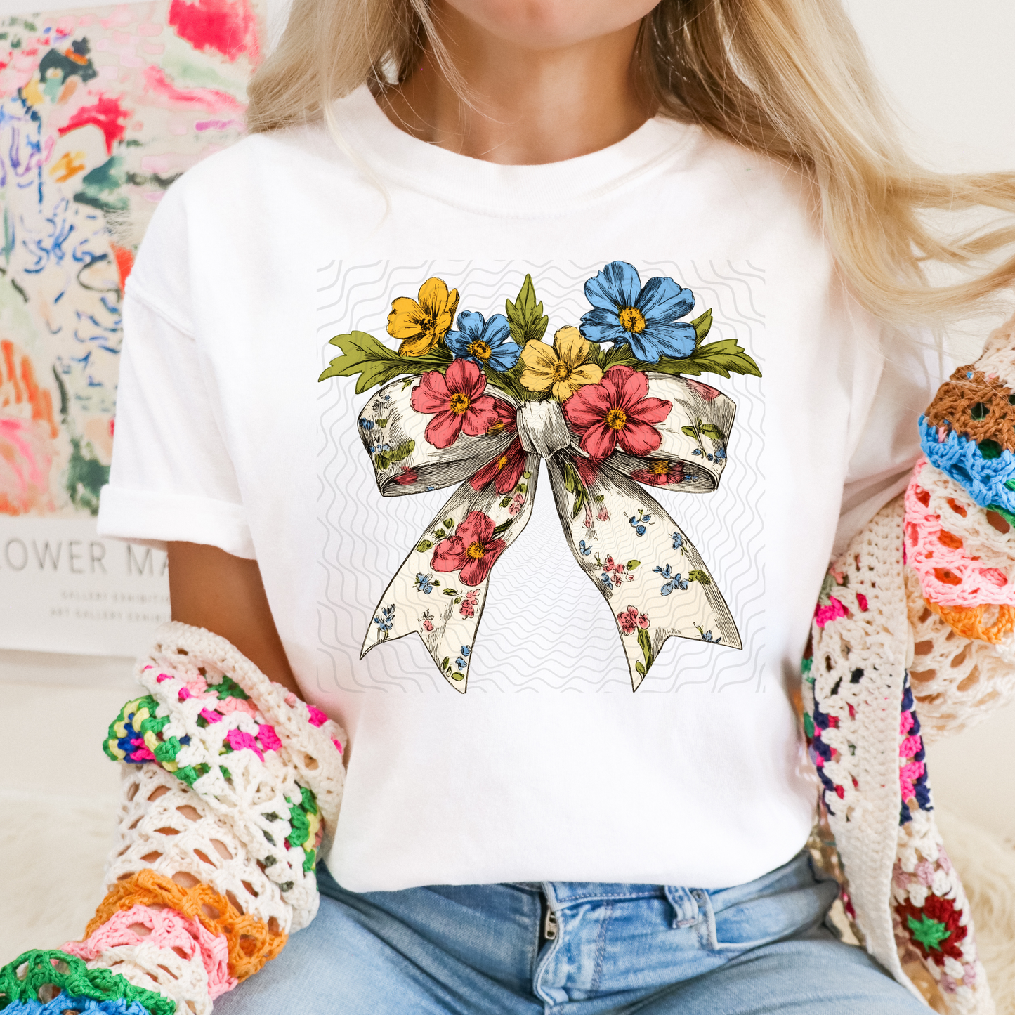 Floral Bow **DTF Transfer**