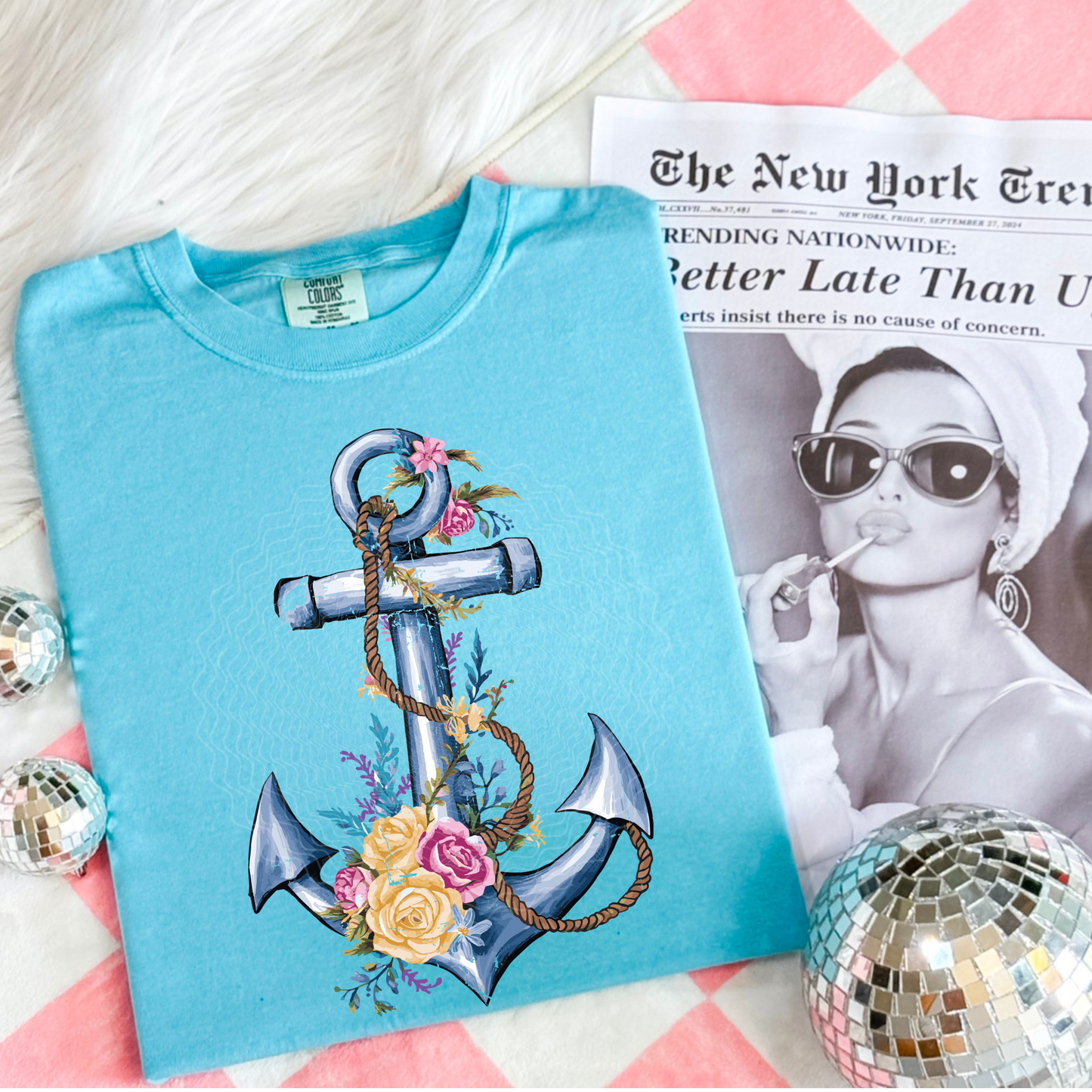Floral Anchor **DTF Transfer**