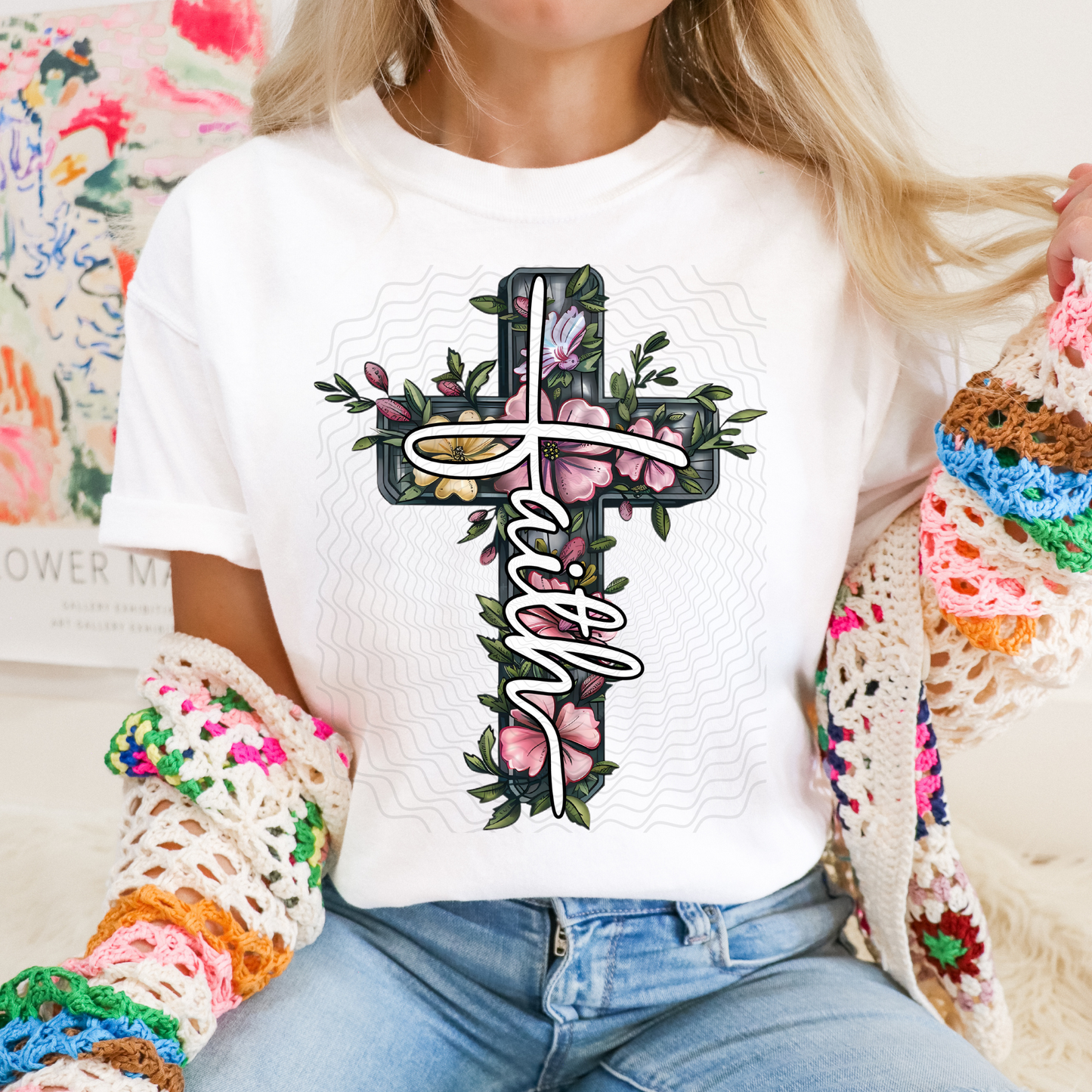 Faith Cross **DTF Transfer**