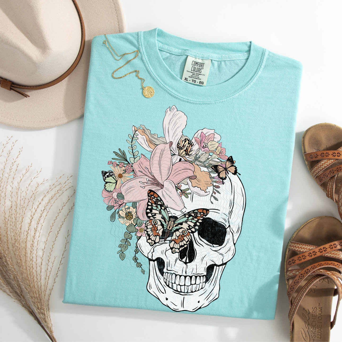 Floral Skull **DTF Transfer**