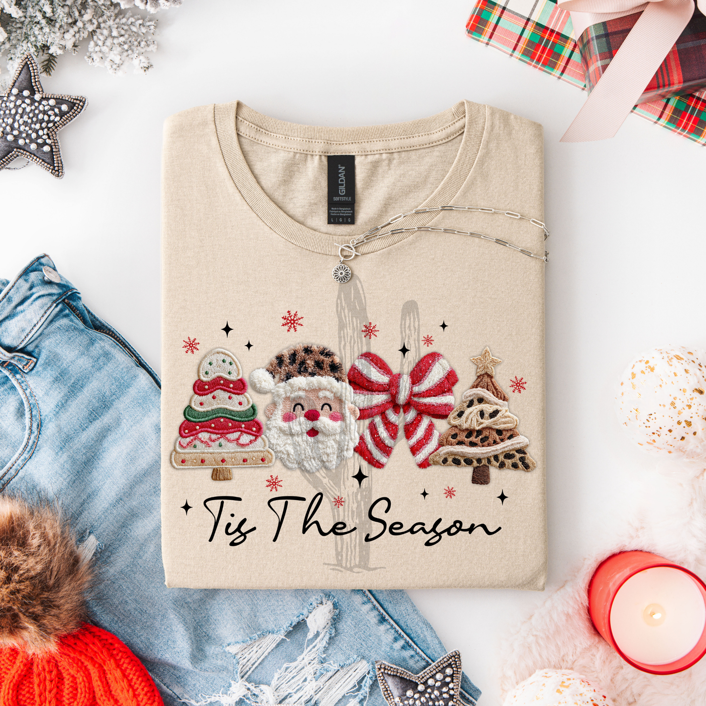 Faux Yarn Tis The Season **DTF Transfer**