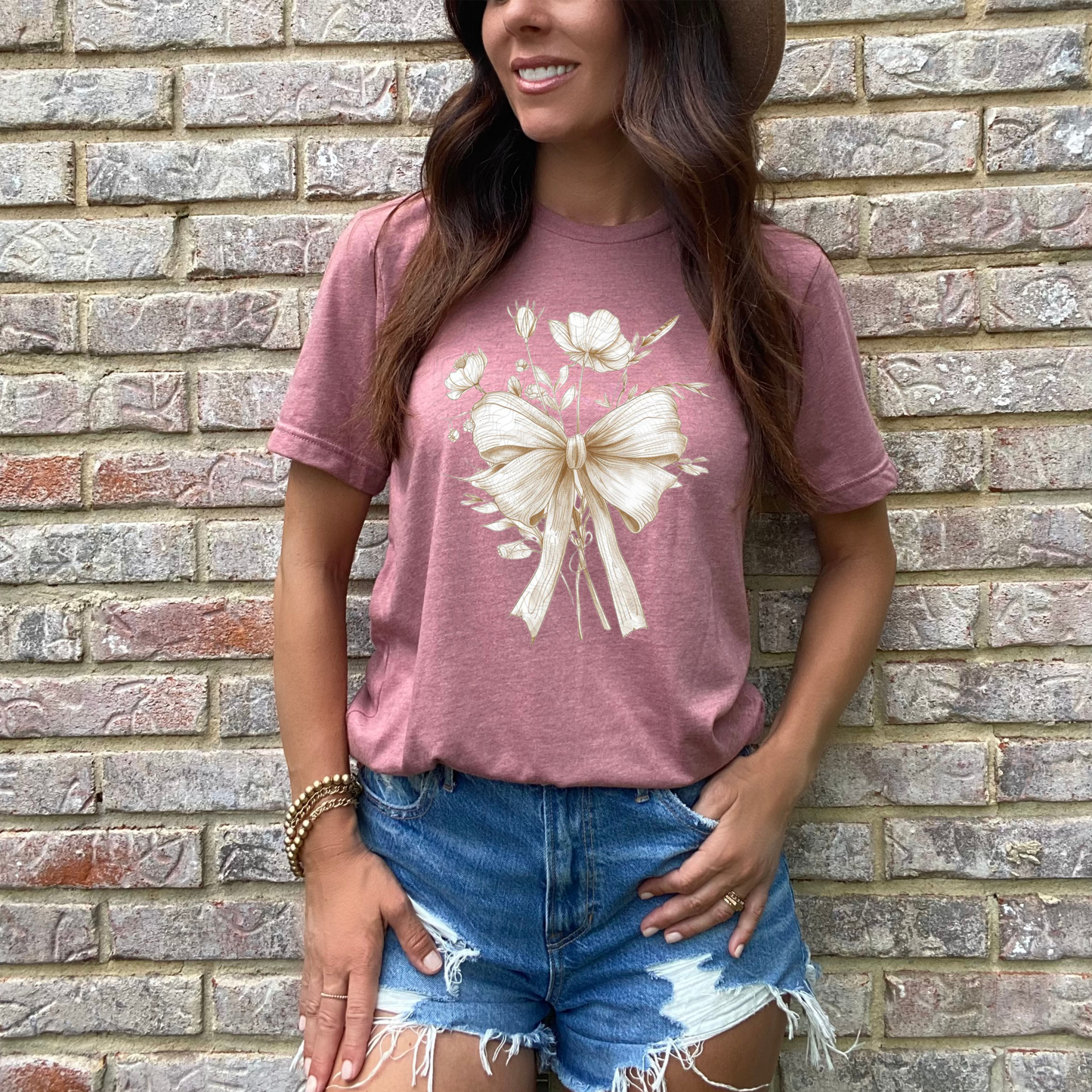 White Floral Bow **DTF Transfer**