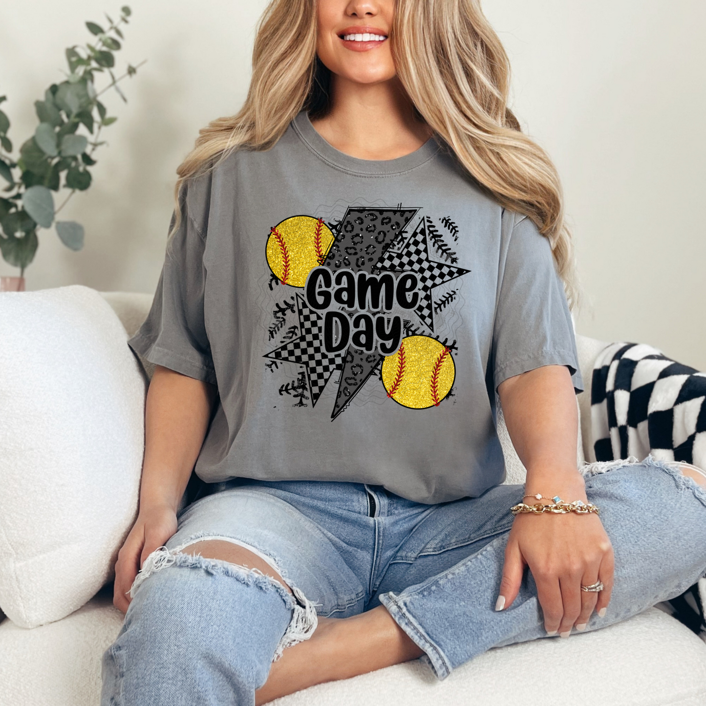 Game Day Bolt Softball **DTF Transfer**