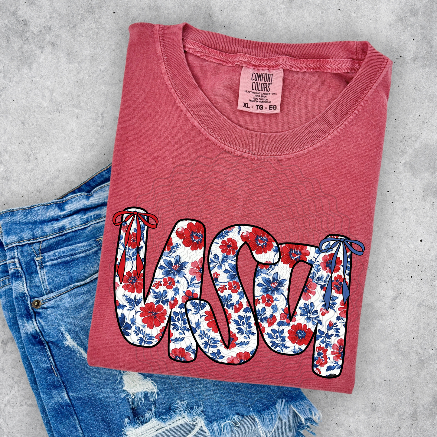 Floral USA **DTF Transfer**