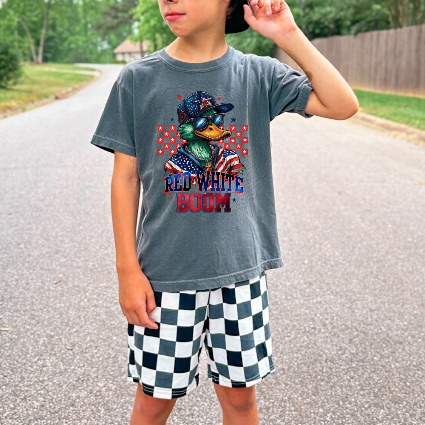 Red White Boom youth **DTF Transfer**