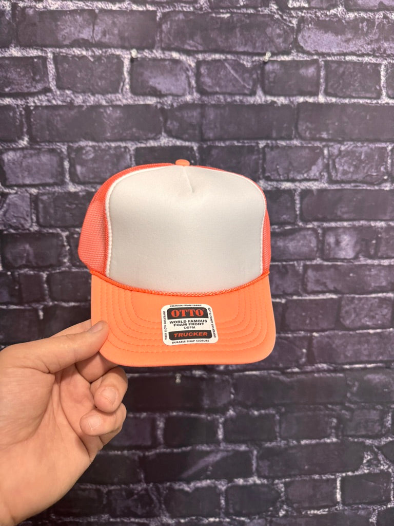 CORAL/WHITE **Blank Foam Trucker Hat** 1015