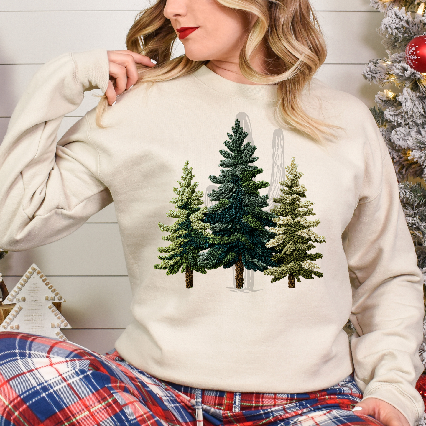 Faux Yarn Christmas Trees **DTF Transfer**