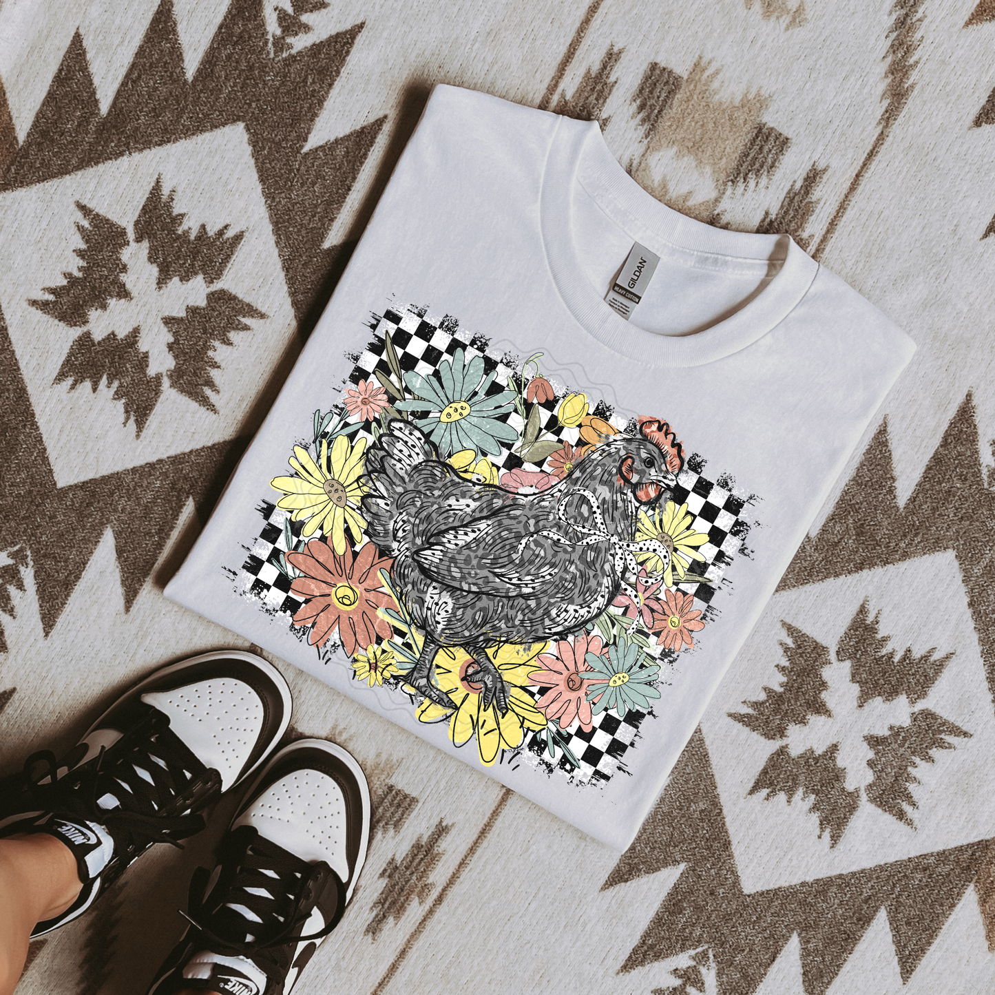 Floral Chicken **DTF Transfer**