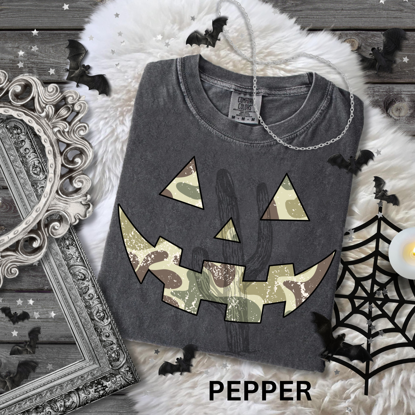 Camo Jack-o’-Lantern - Comfort Color Graphic Tee