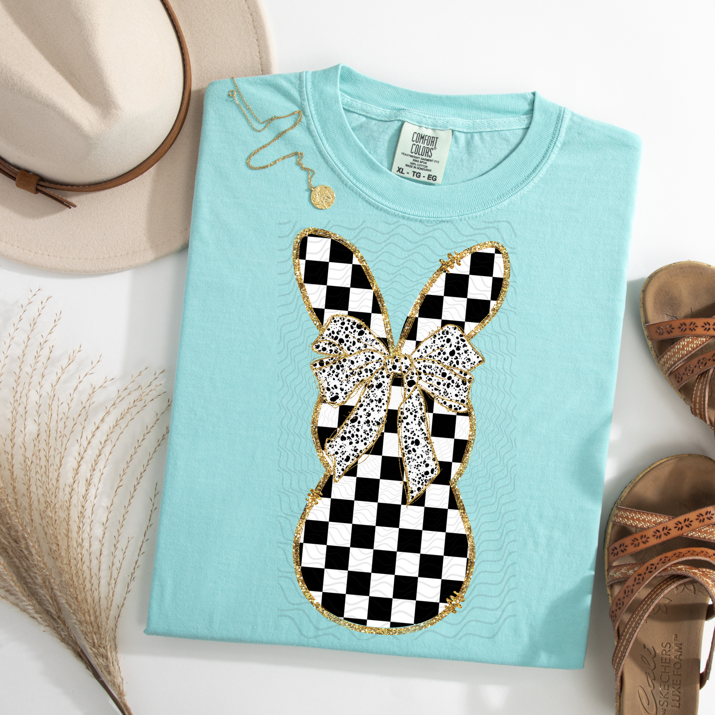 Checkered Easter Bow **DTF Transfer**