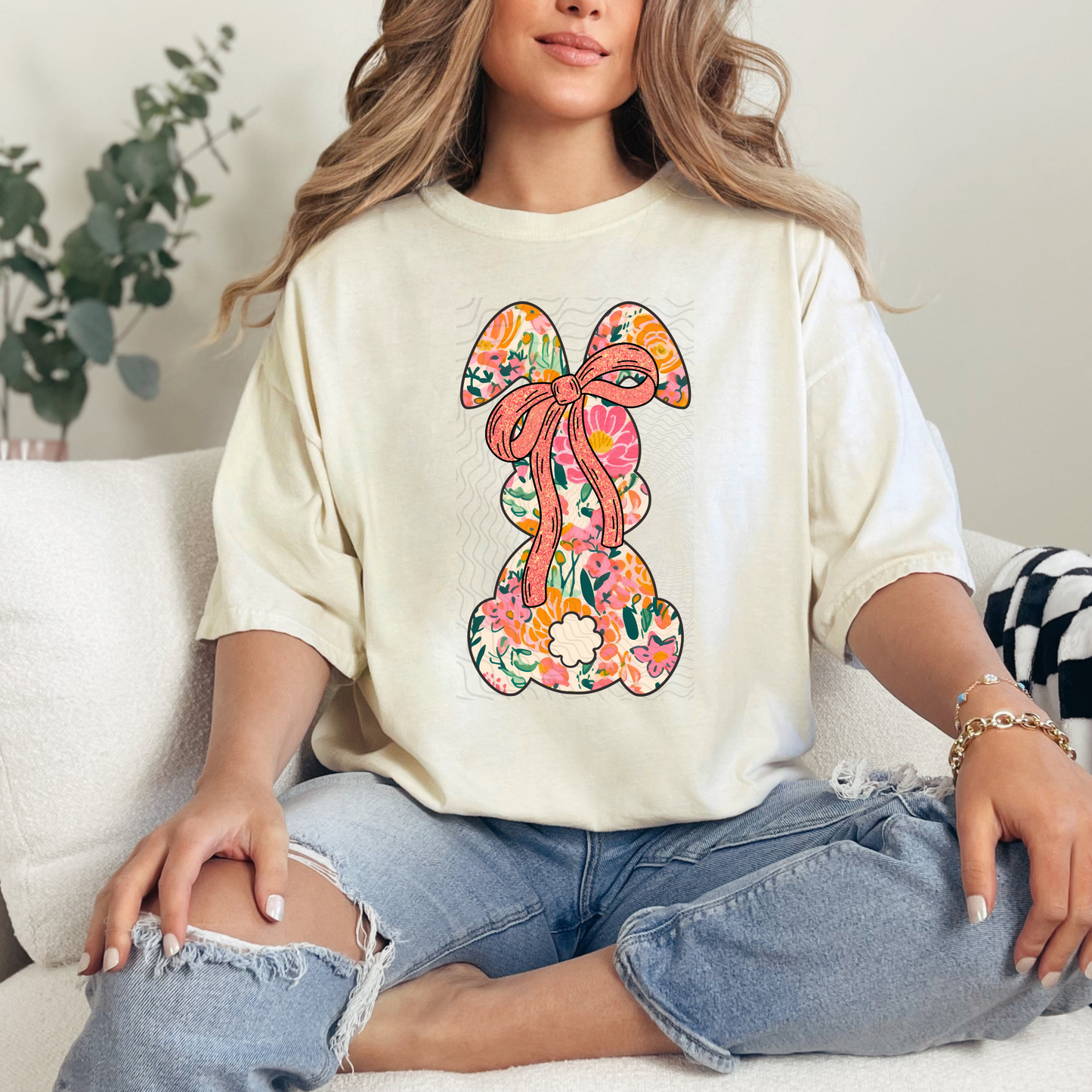 Coquette Floral Bunny **DTF Transfer**