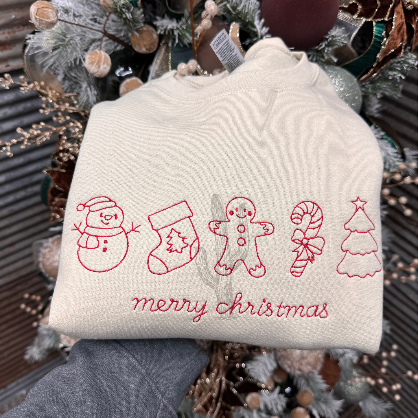Christmas Doodles - Embroidered Crewneck