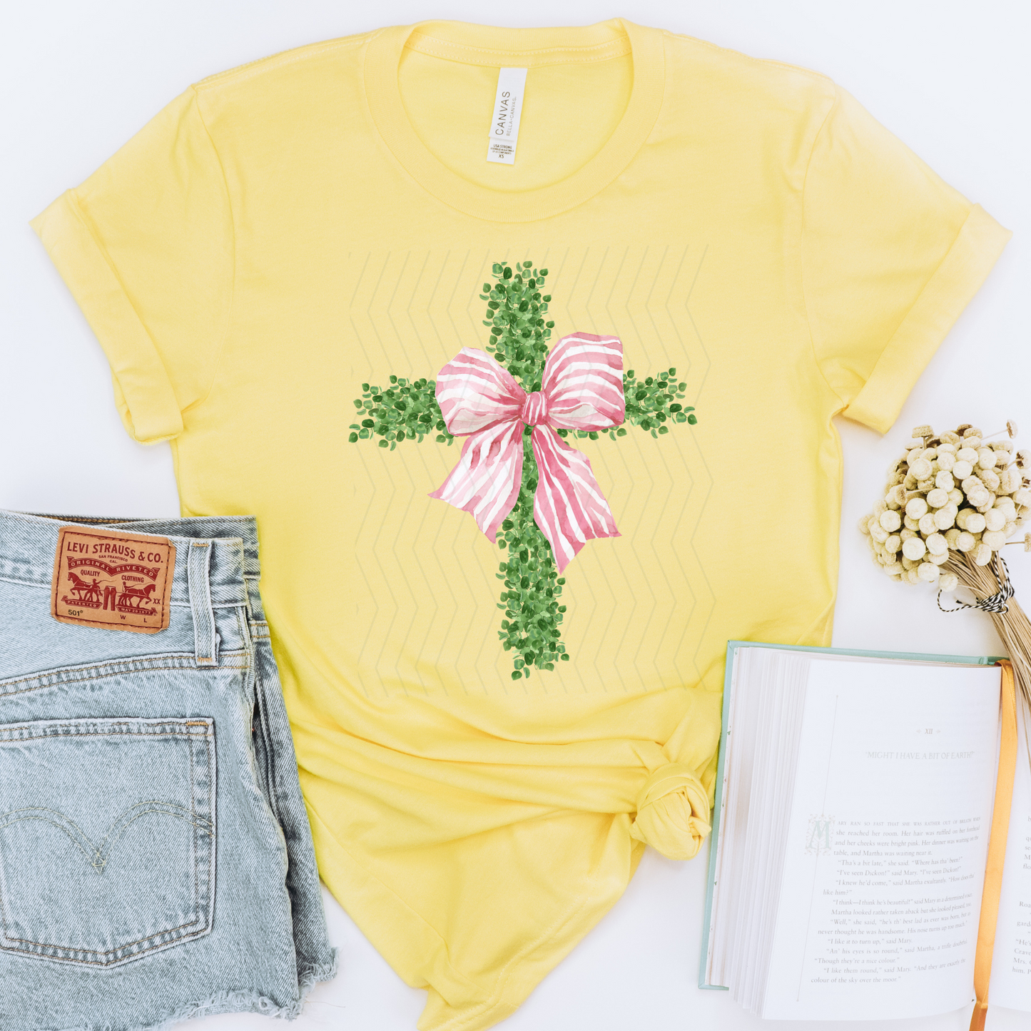 Green Floral Cross **DTF Transfer**