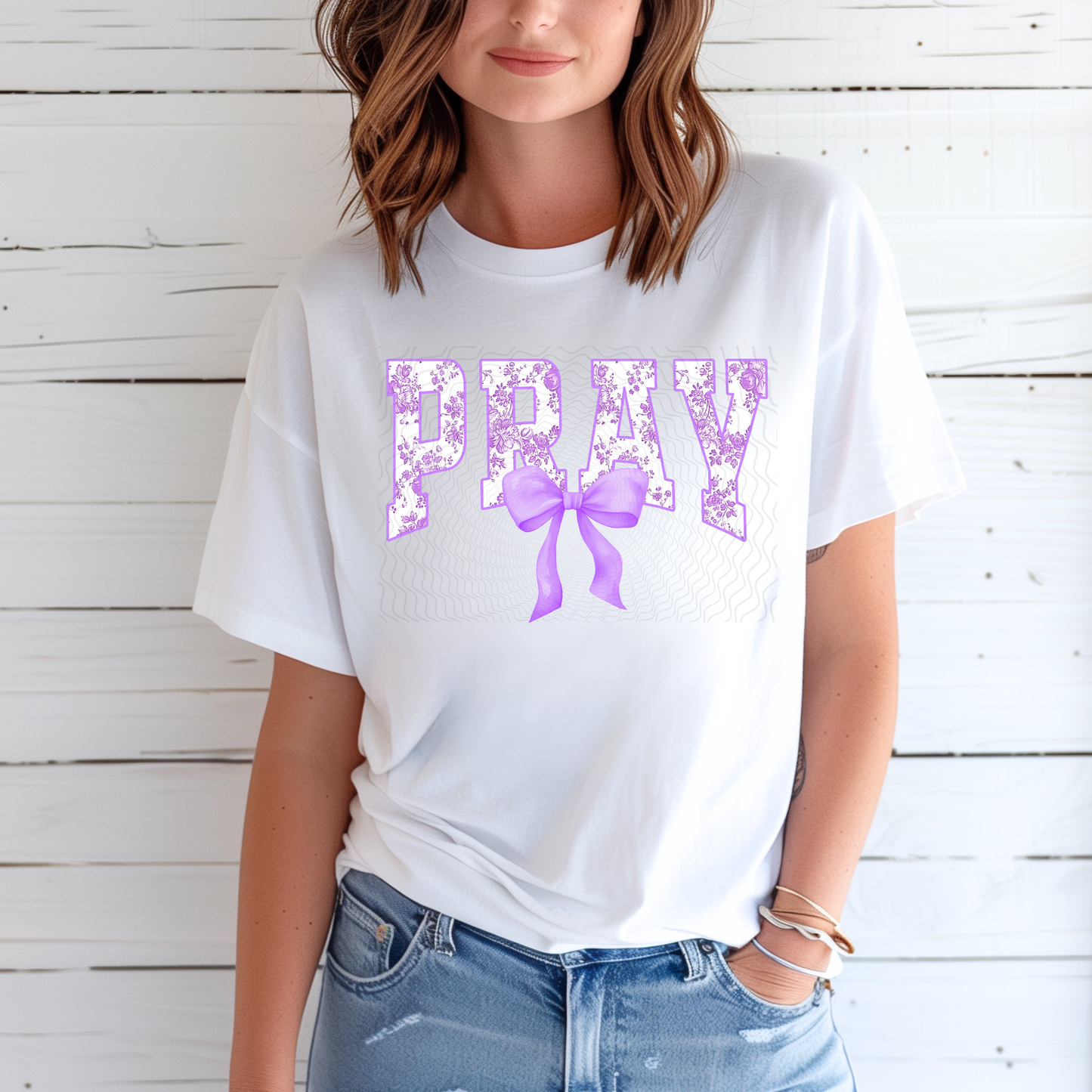 Pray Purple Chinoiserie **DTF Transfer**