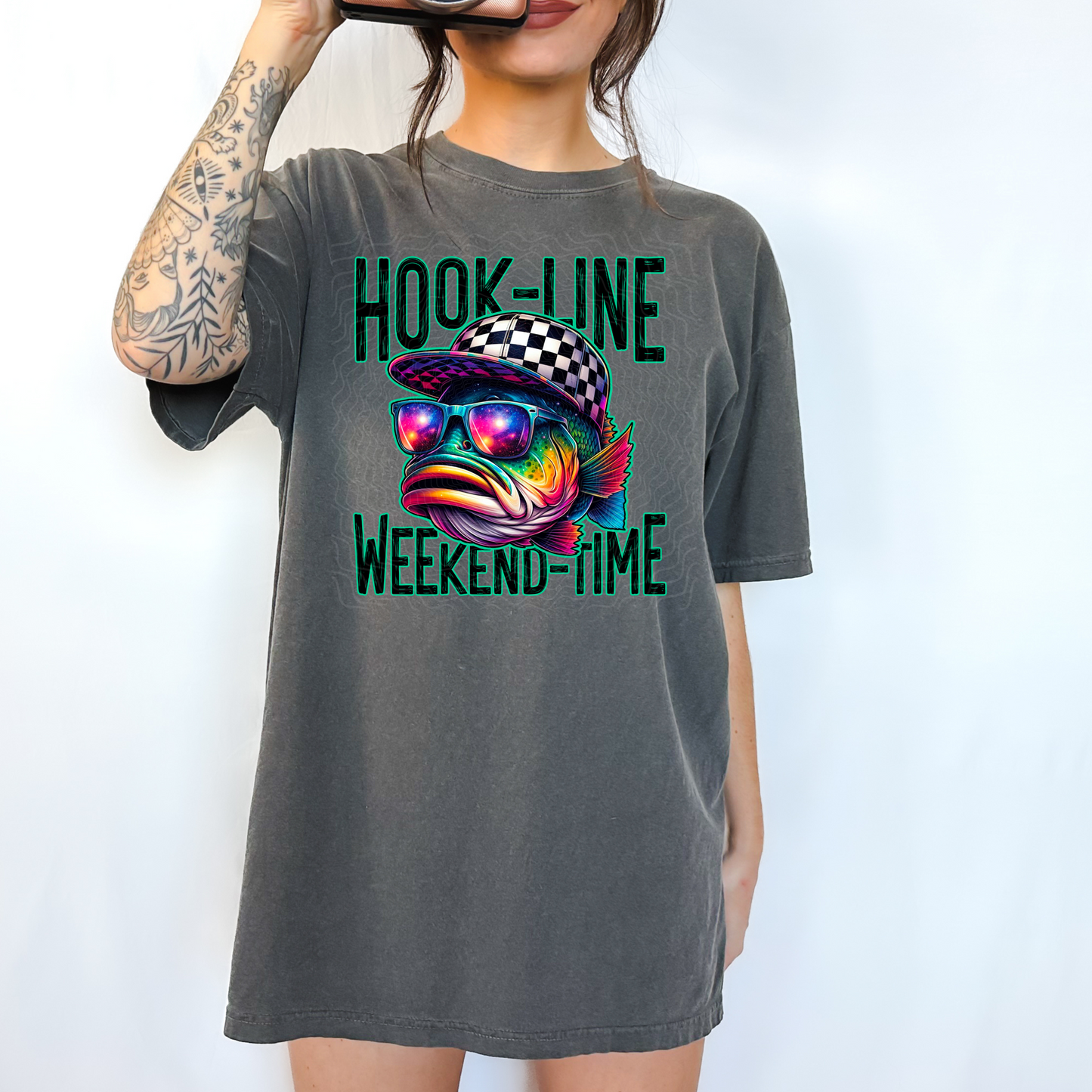 Hook-line Weekend-time **DTF Transfer**