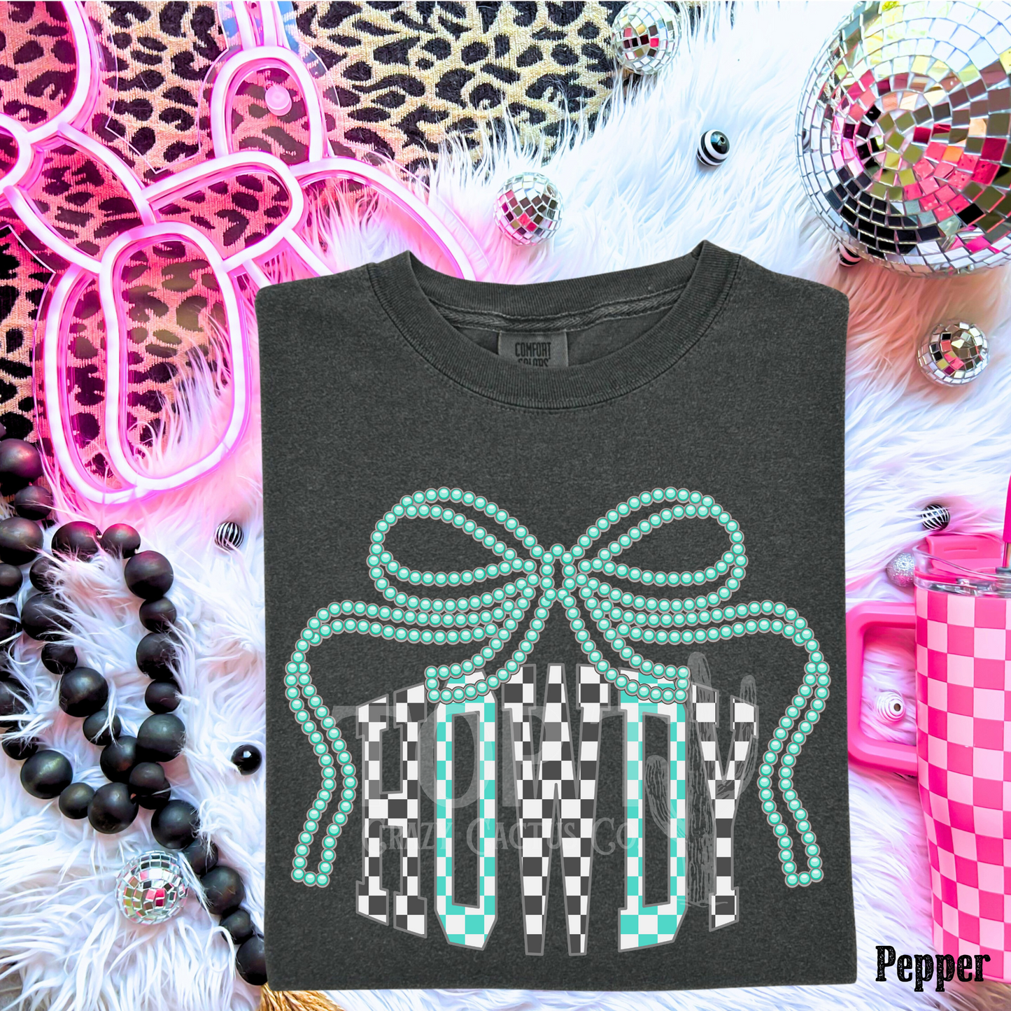 Beaded Howdy - Comfort Color Graphic Tee