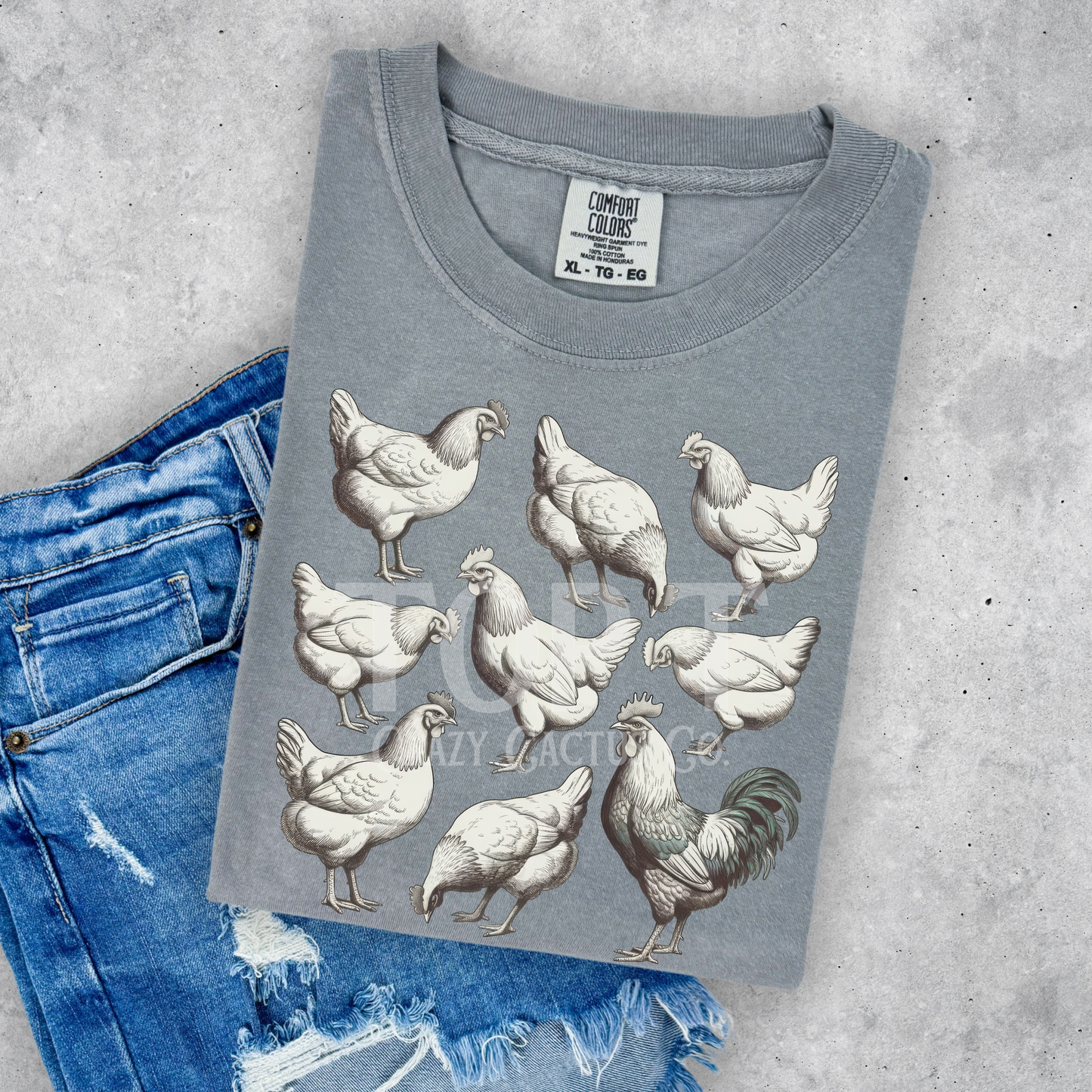 Vintage Chickens - Comfort Color Graphic Tee