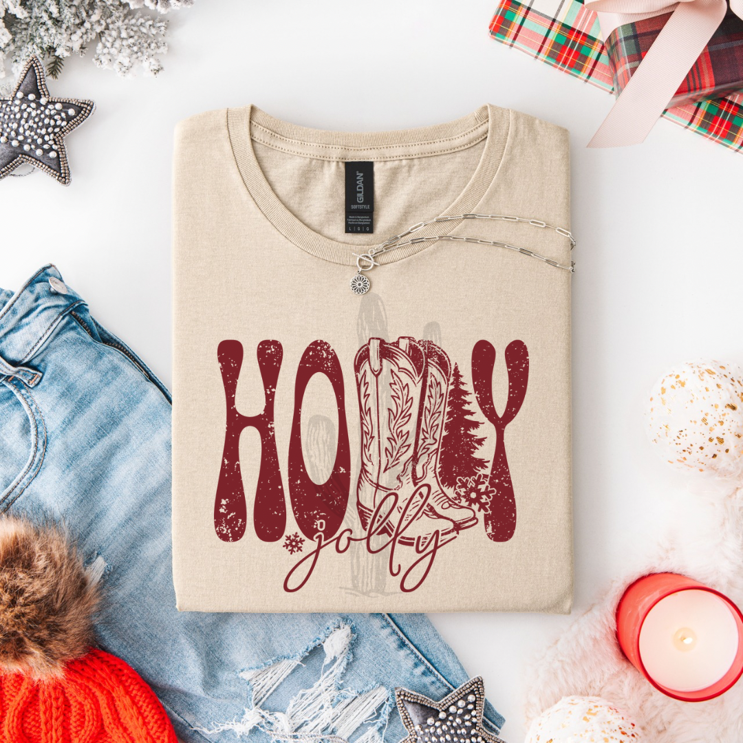 Western Holly Jolly **DTF Transfer**