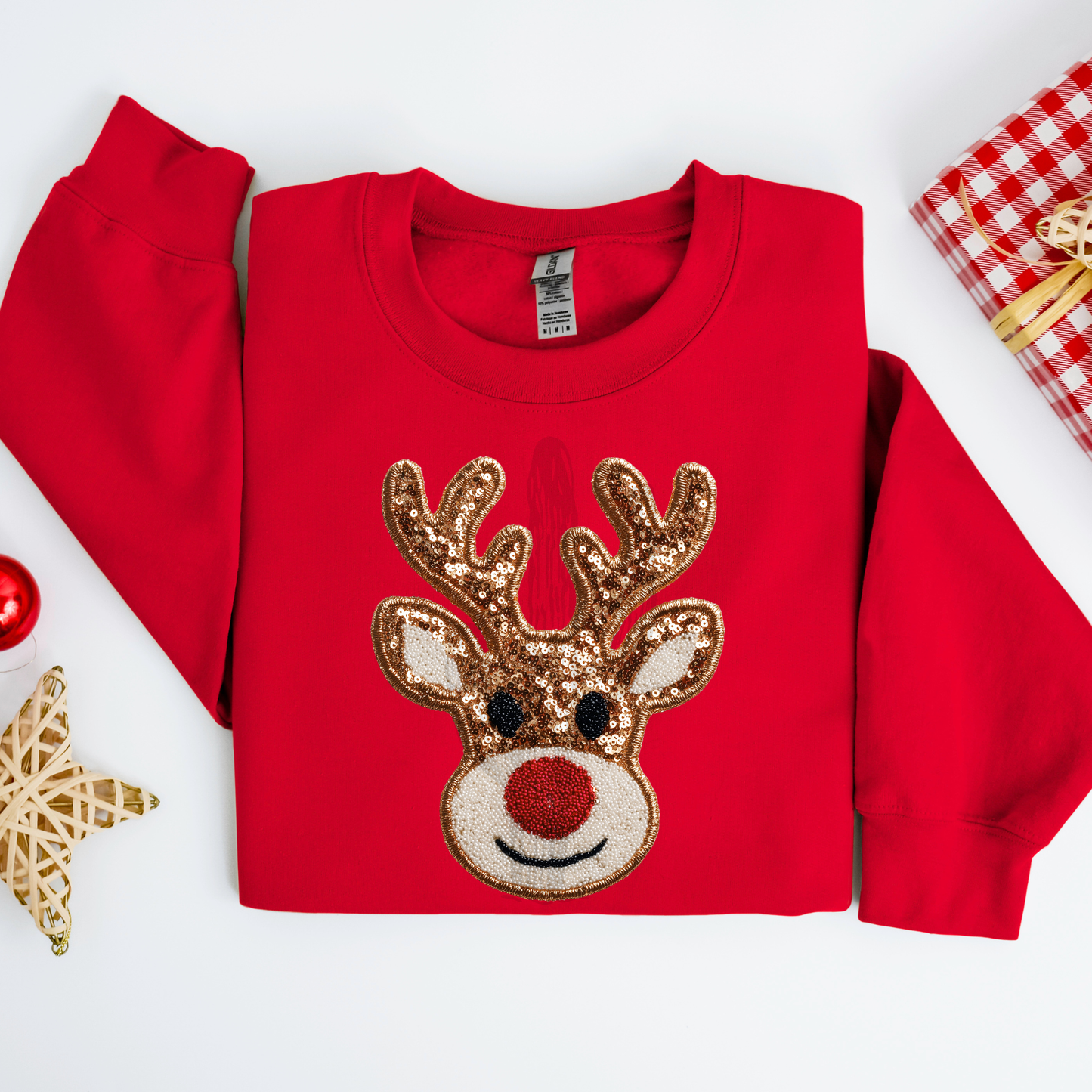 Faux Sequence Reindeer **DTF Transfer**