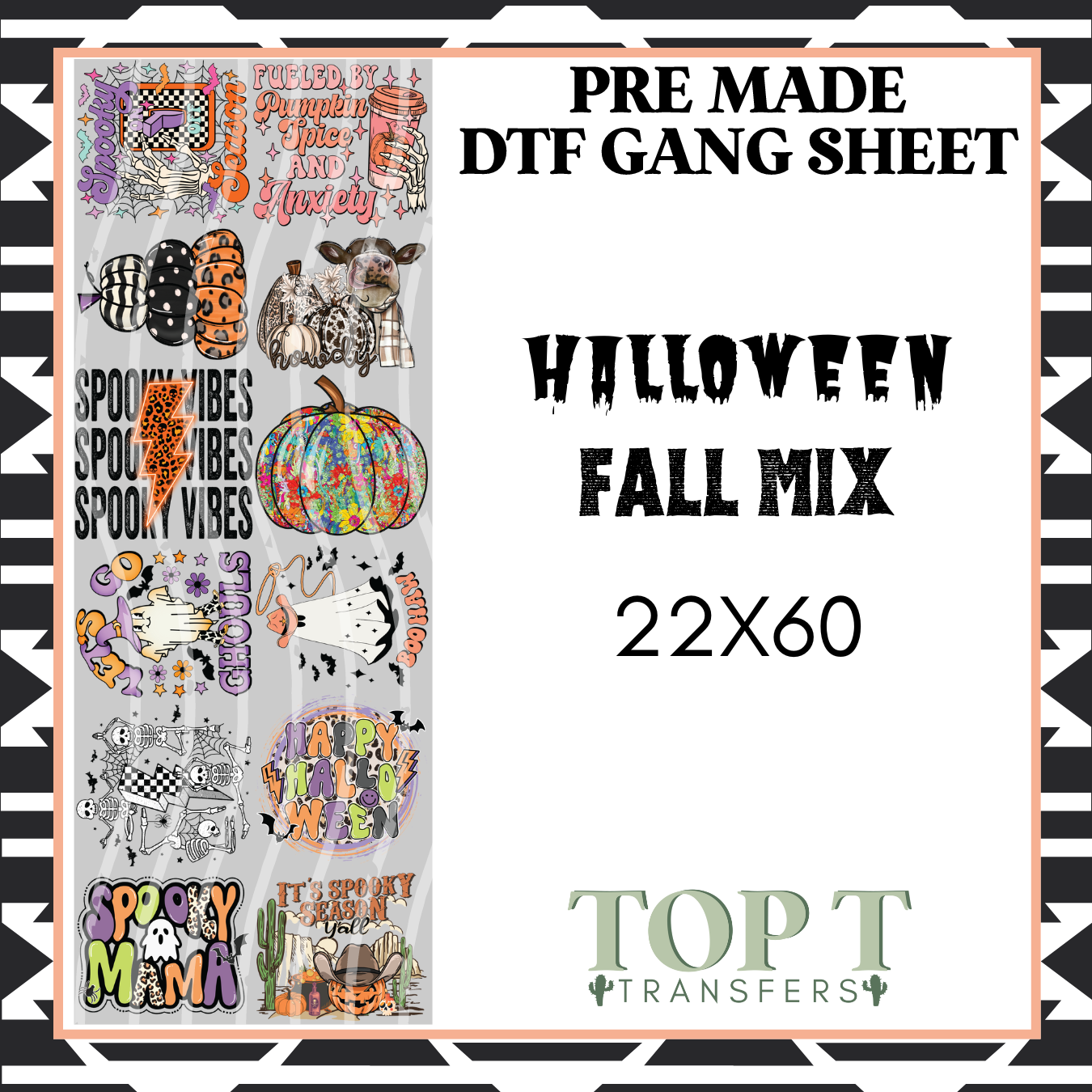 HALLOWEEN FALL MIX **Pre Made DTF Gang Sheet**