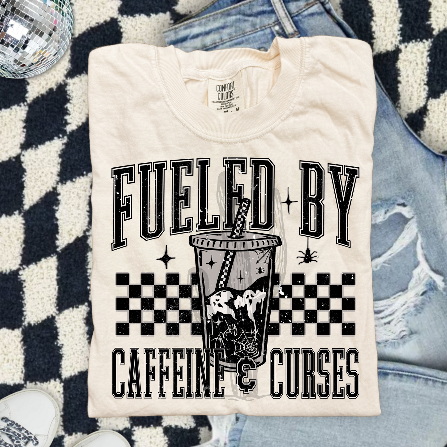 Fueled by Caffeine & Curses - Comfort Color Graphic Tee