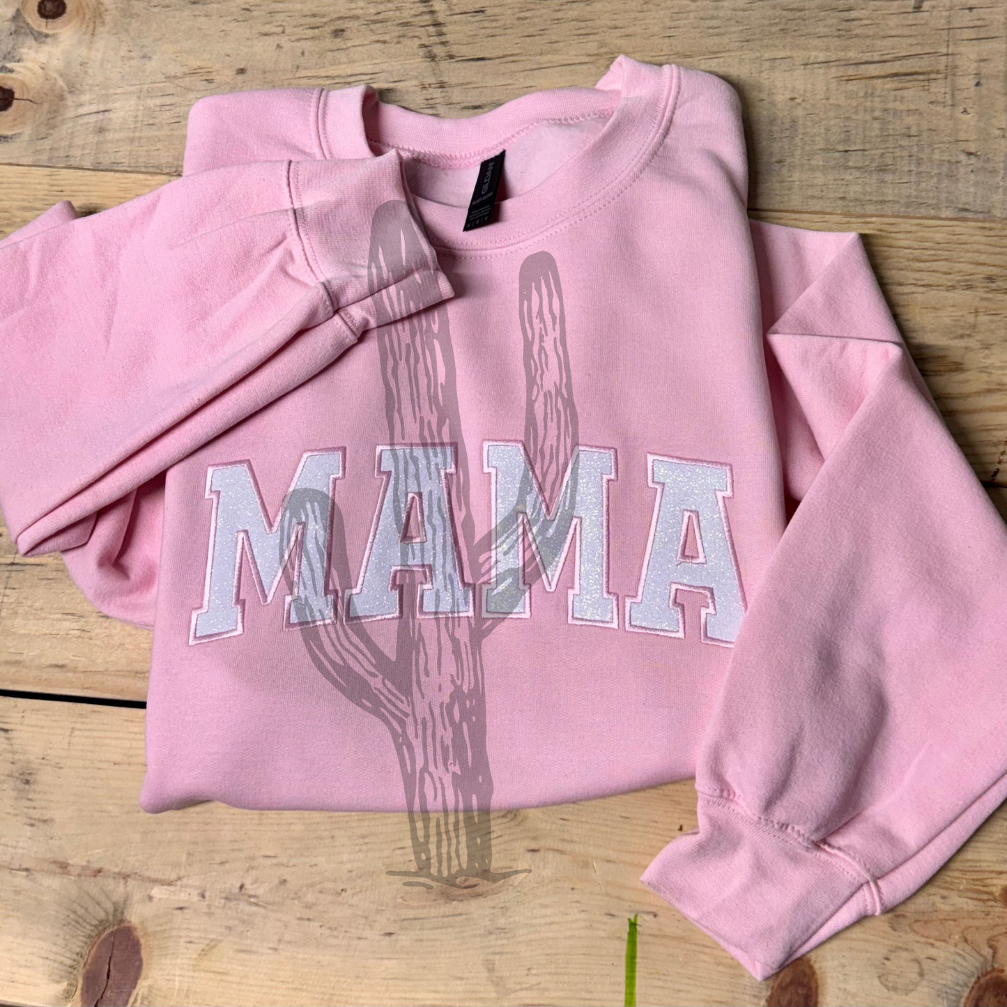 Glitter Mama - Applique Embroidered Sweatshirt