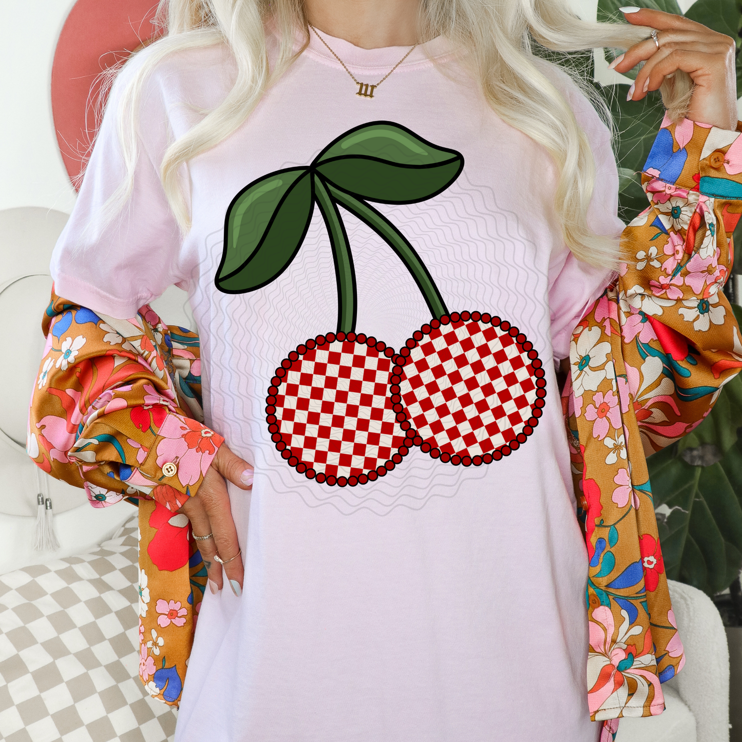 Checkered Cherries **DTF Transfer**