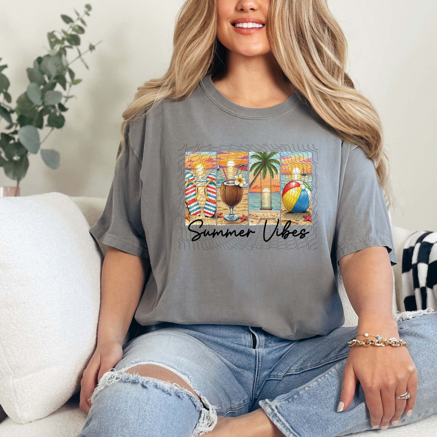 4 part Summer Vibes **DTF Transfer**