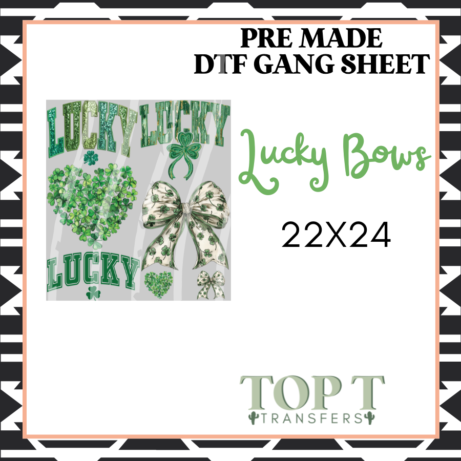 Lucky Bows **Pre Made DTF Gang Sheet**