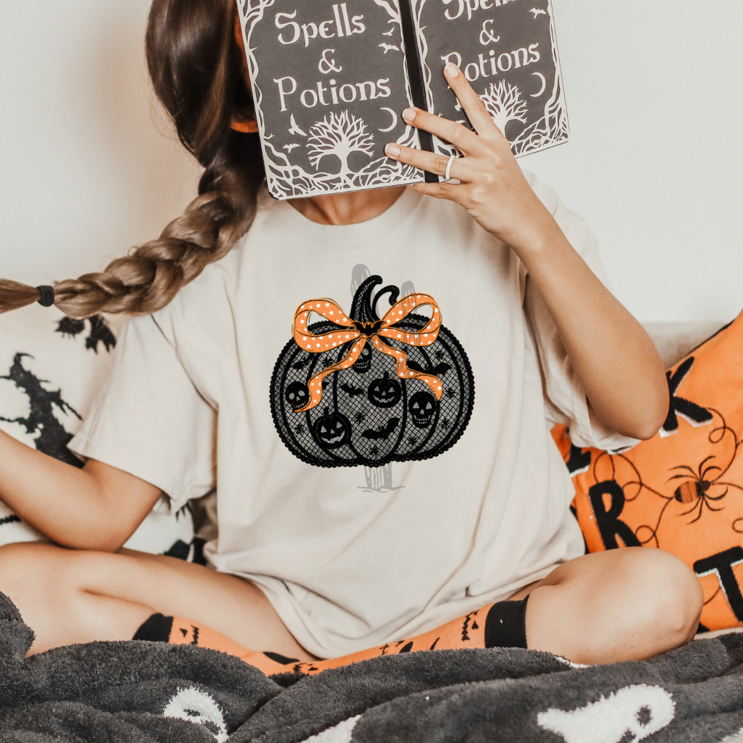 Faux Lace Coquette Pumpkin **DTF Transfer**