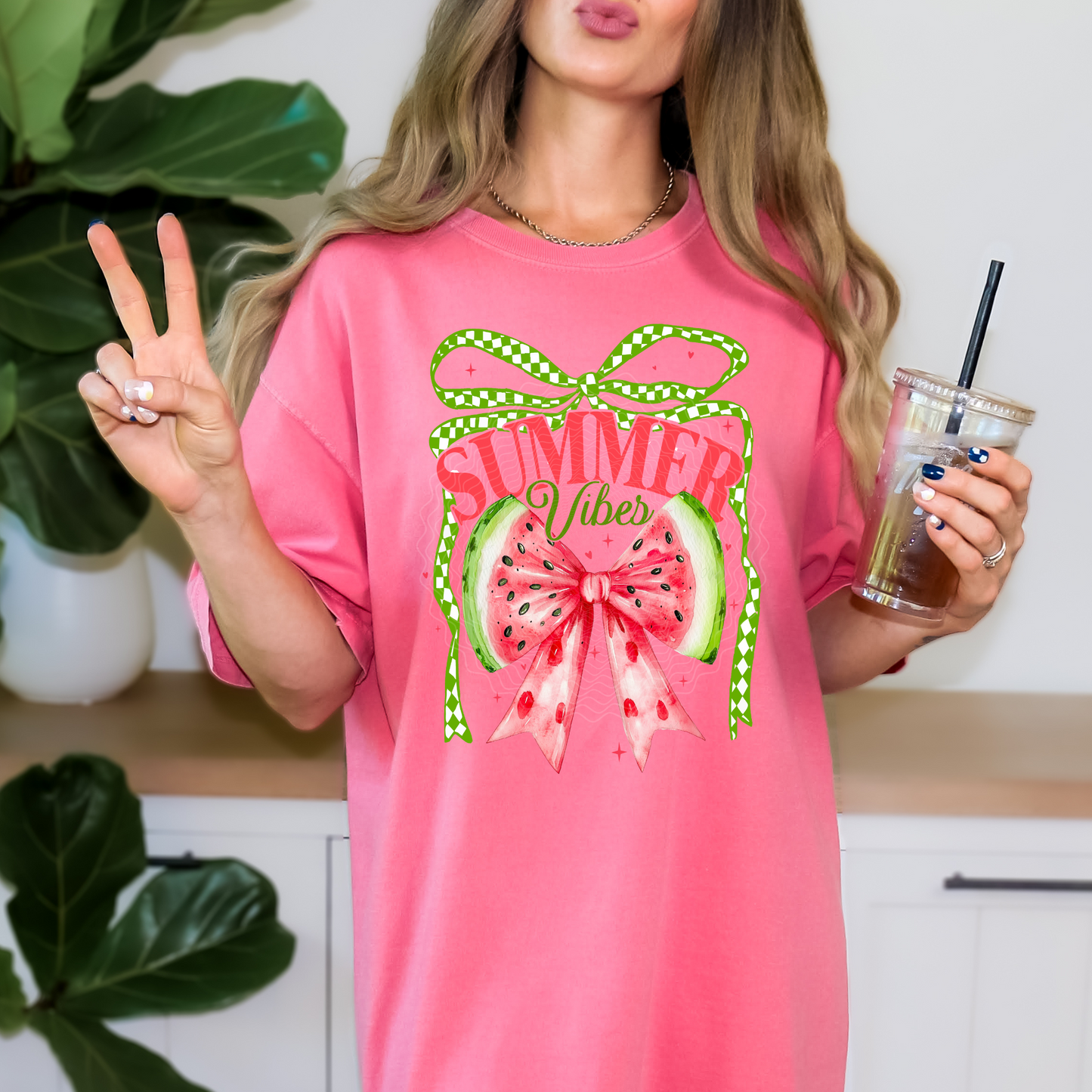 Summer Vibes Watermelon Bow **DTF Transfer**