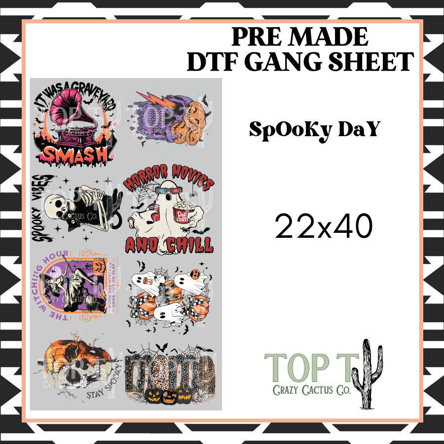 SpOoKy DaY **Pre Made DTF Gang Sheet**