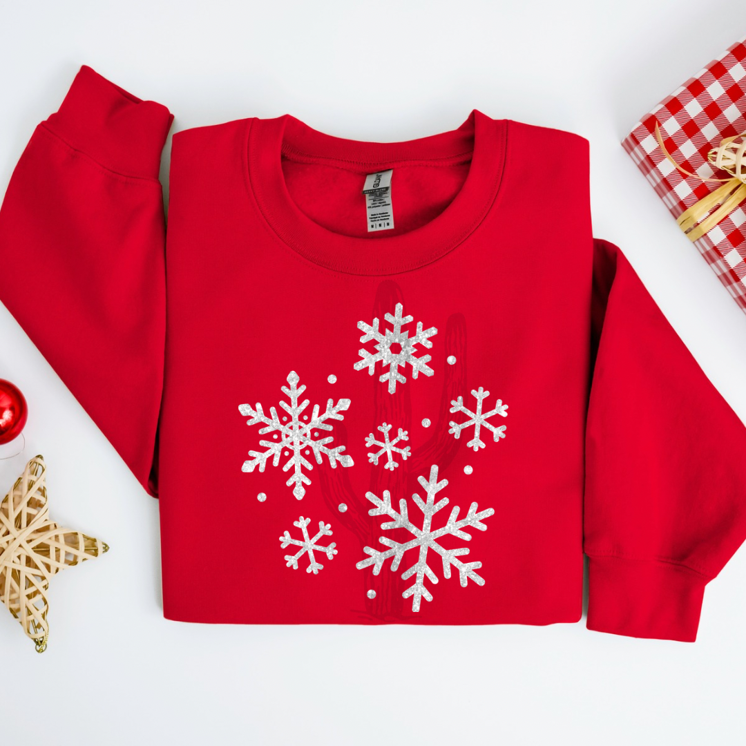 Faux Glitter Snowflakes **DTF Transfer**