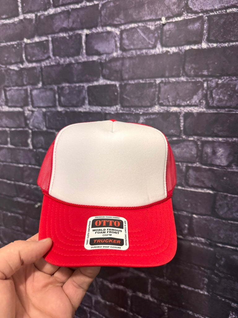RED/WHITE **Blank Foam Trucker Hat** 1022