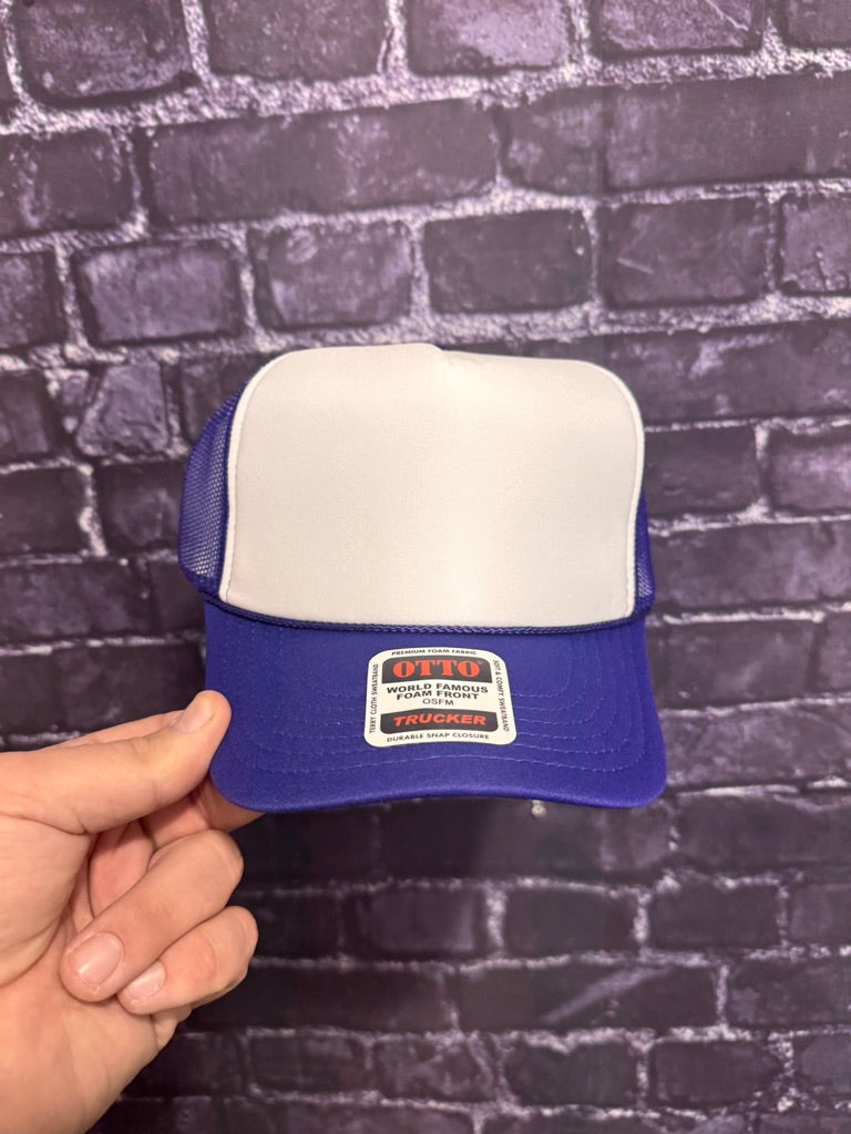 PURPLE/WHITE **Blank Foam Trucker Hat** 1009