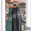 Custom Monogram **Embroidered Pocket Comfort Color Tee** (pocket is stitched close)