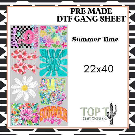 Summer Time **Pre Made DTF Gang Sheet**
