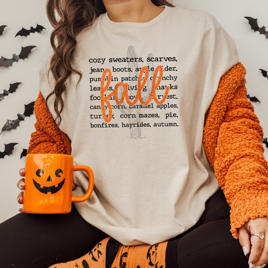 Fall Describing Words **DTF Transfer**
