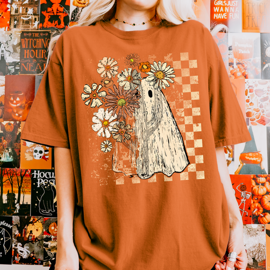Fall Floral Ghost **DTF Transfer**