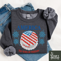 America 250th Birthday Cake **Embroidered Crewneck**
