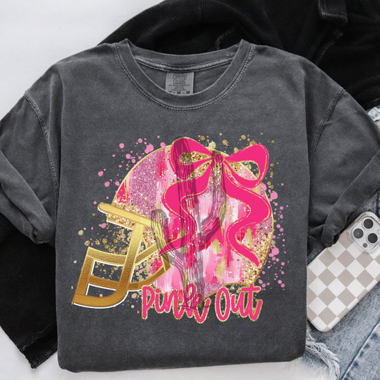Pink Out Football Helmet  **DTF Transfer**