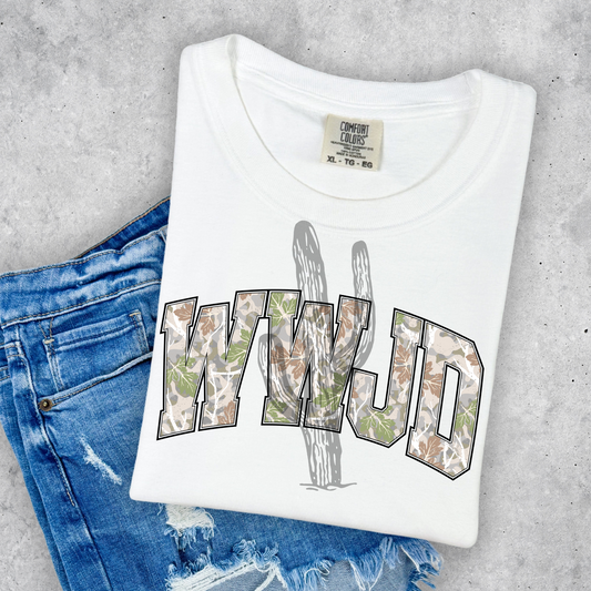 Camo WWJD  **DTF Transfer**
