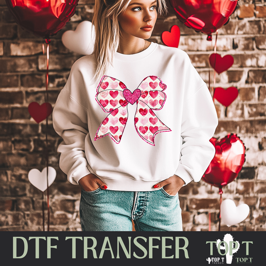 Bow of Hearts I DTF Transfer I 2-5 Business Day TAT