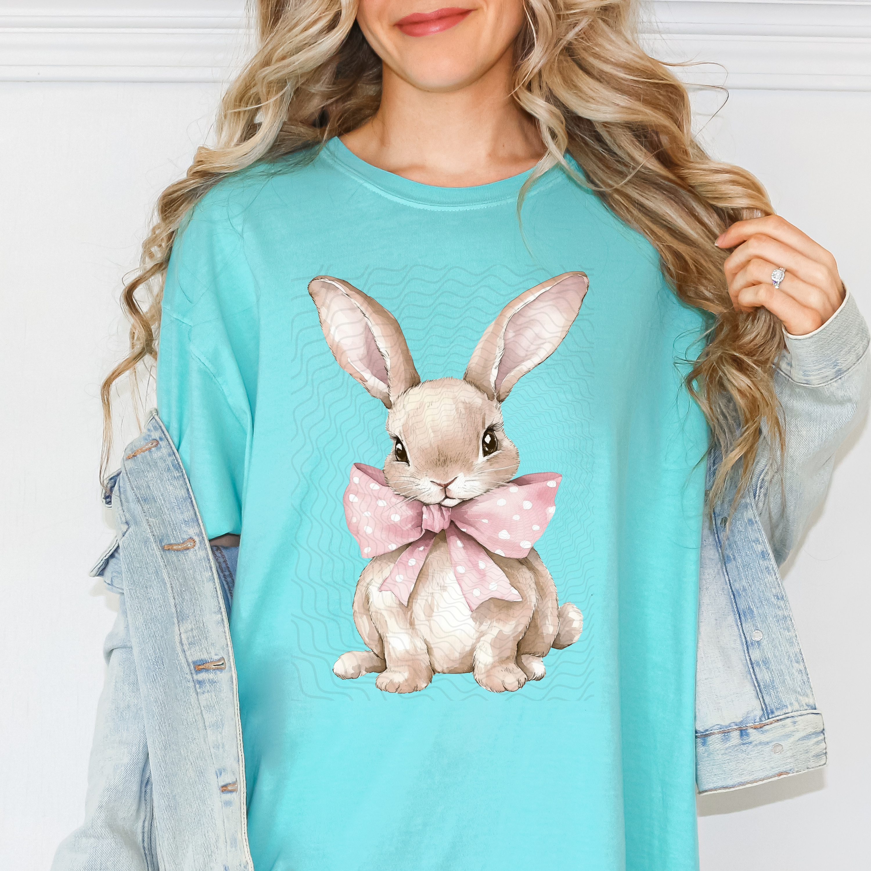`Easter Bunny and Bow **DTF Transfer**