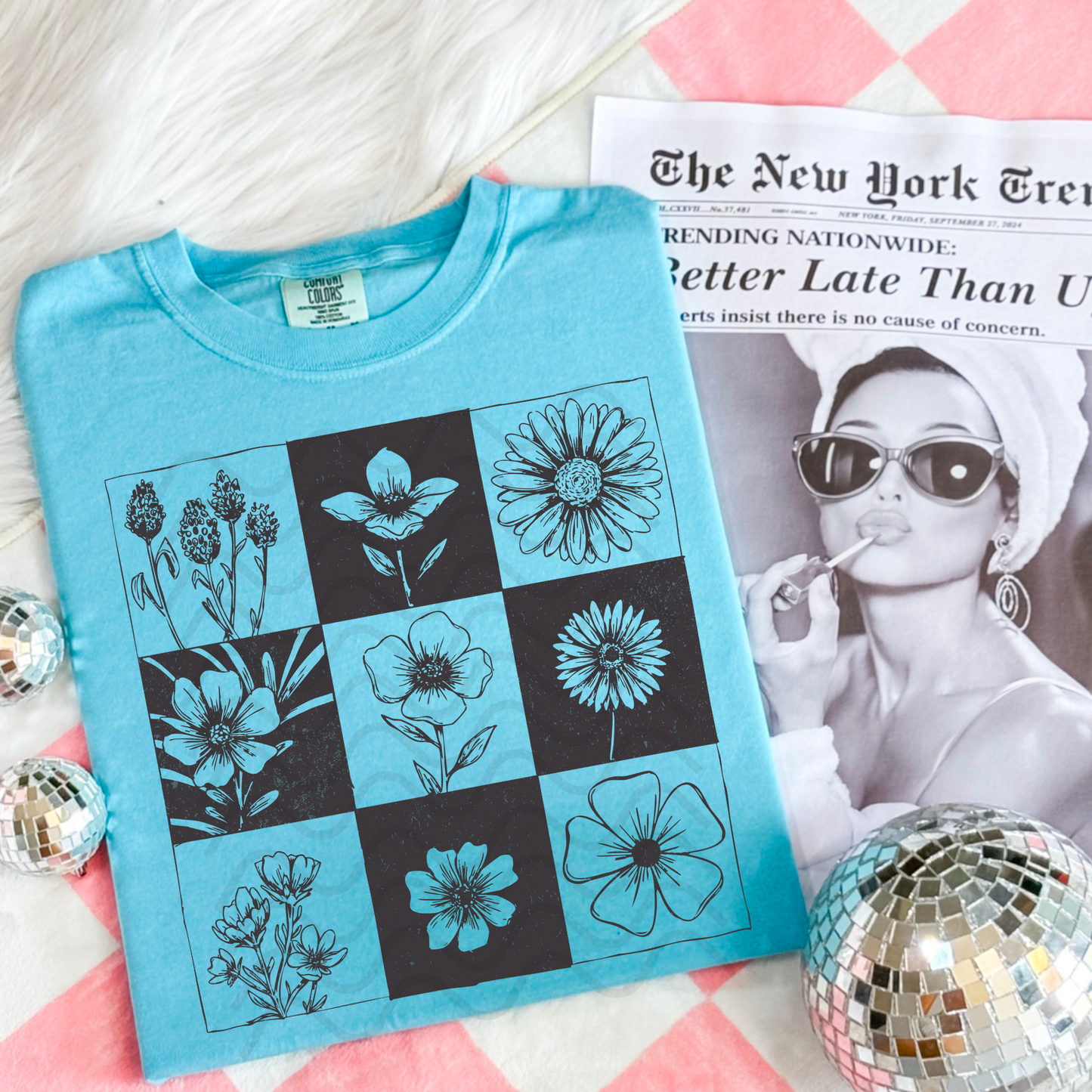 Floral Grid **DTF Transfer**