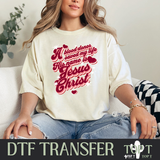 Blood Drop Jesus Christ I DTF Transfer I 2-5 Business Day TAT