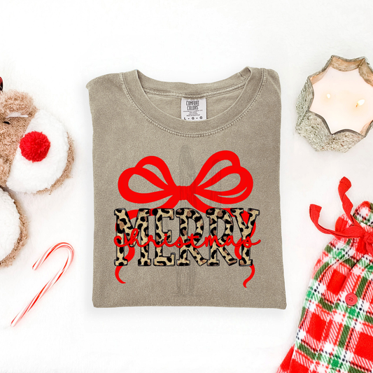 Leopard Coquette Merry Christmas **DTF Transfer**