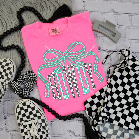 Checkered Bow Howdy **DTF Transfer**