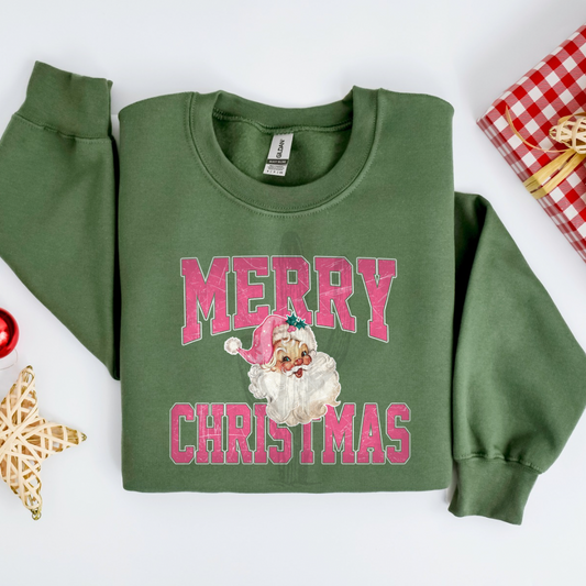 Pink Merry Christmas **DTF Transfer**