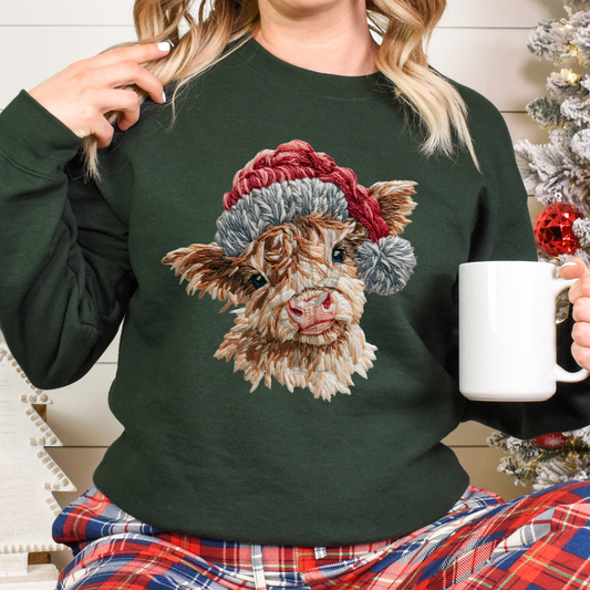 Faux Christmas Highland **DTF Transfer**